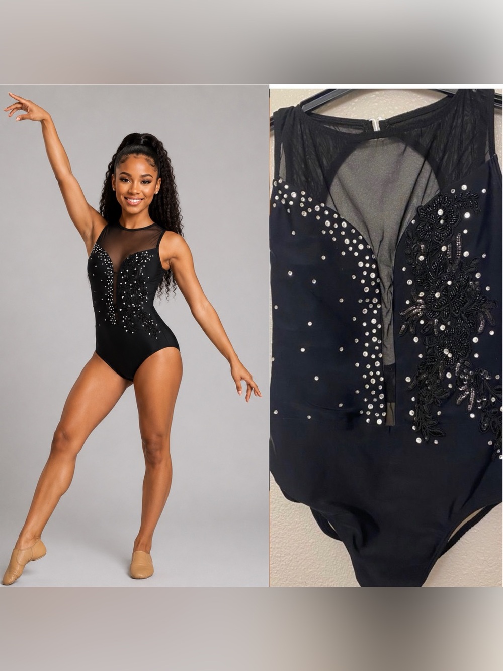 Ilo Gear Glam black custom dance costume contemporary acro open LA adul